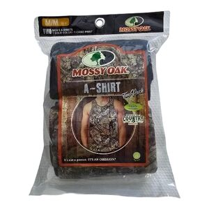 NWT Mossy Oak Mens A-Shirt Tank Tops 2 Pack Camo Cotton Medium 38-40